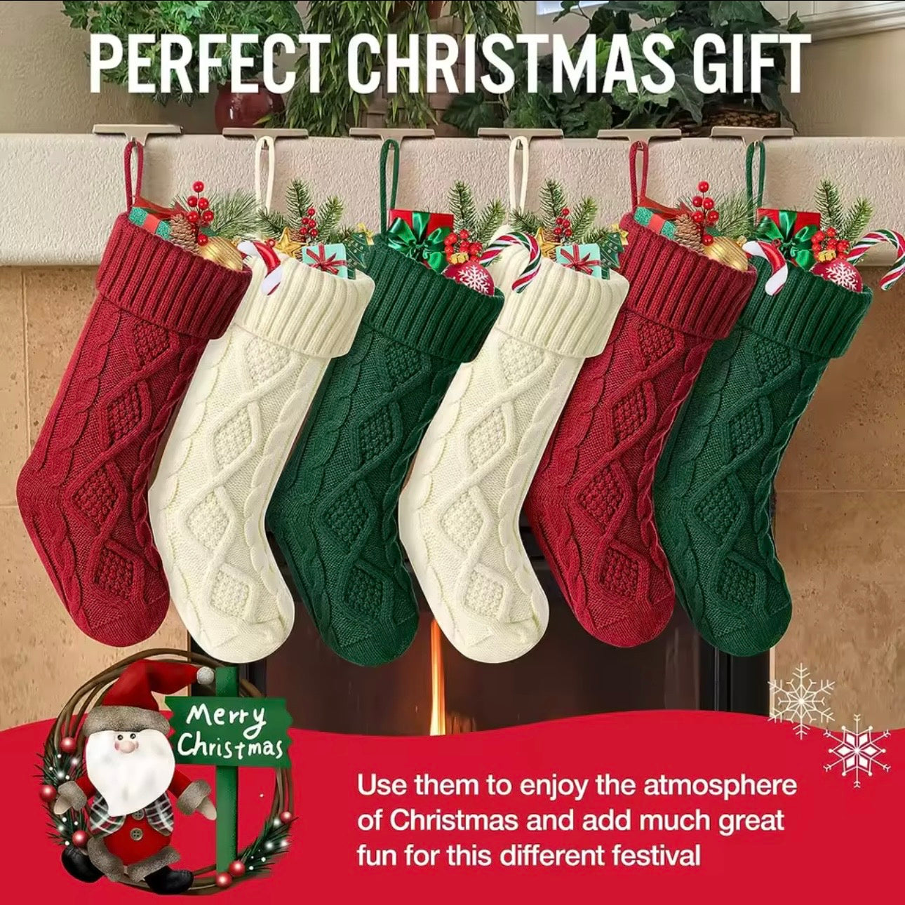 Cozy Cable-Knit Christmas Stockings Collection