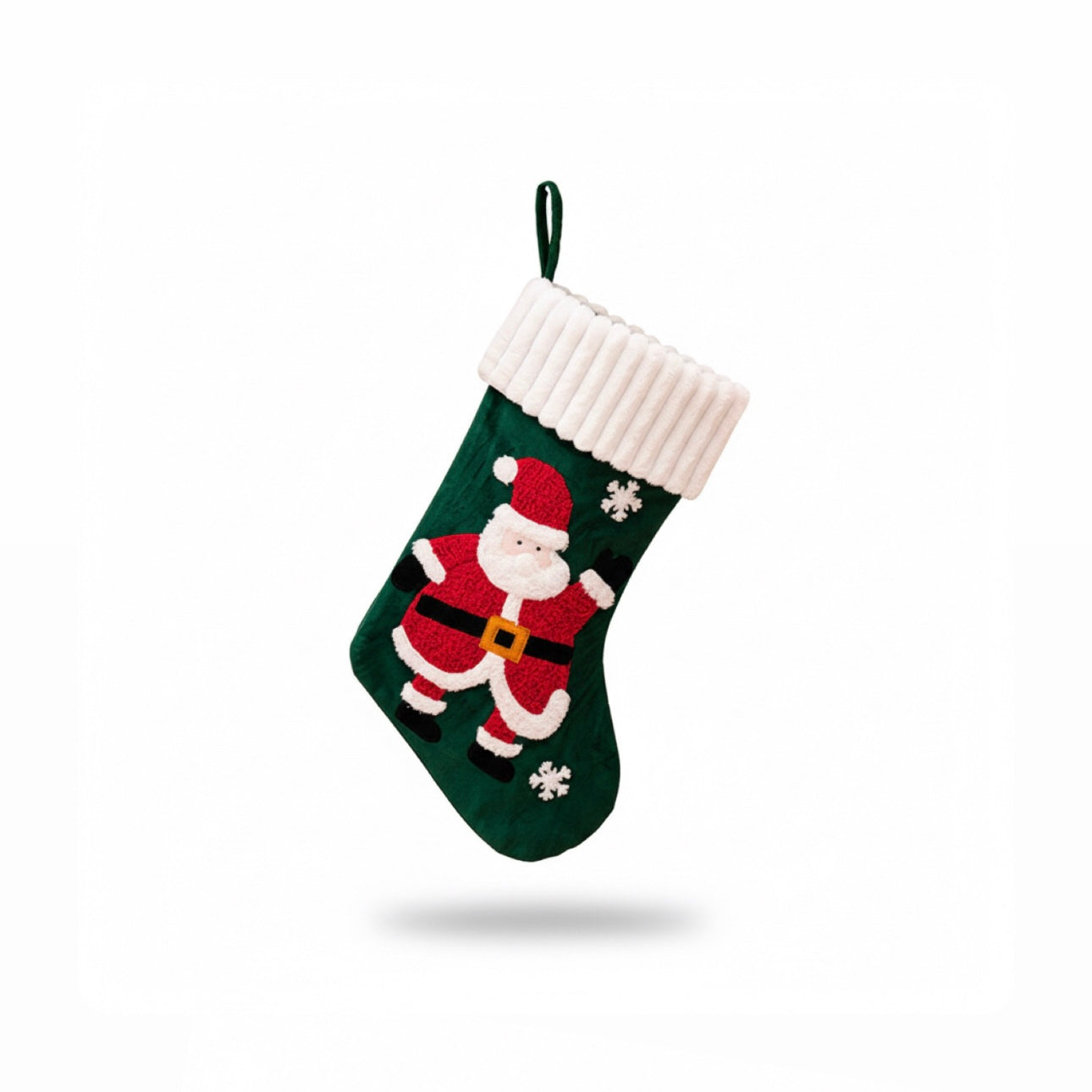 Cozy Rib-Knit Cuff Character Velvet Patch Christmas Stockings