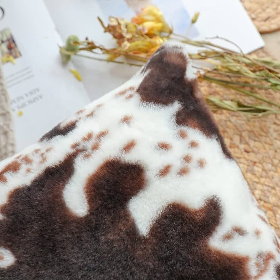 Farmhouse Chic Faux-Cowhide Throw Pillow. (2-Pack)