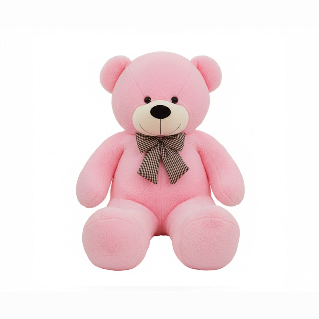 Giant Snuggles Plaid Bow Plush Teddy Bear