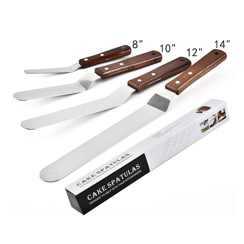 4 - PCS Stainless Steel Offset Cake Spatula Set