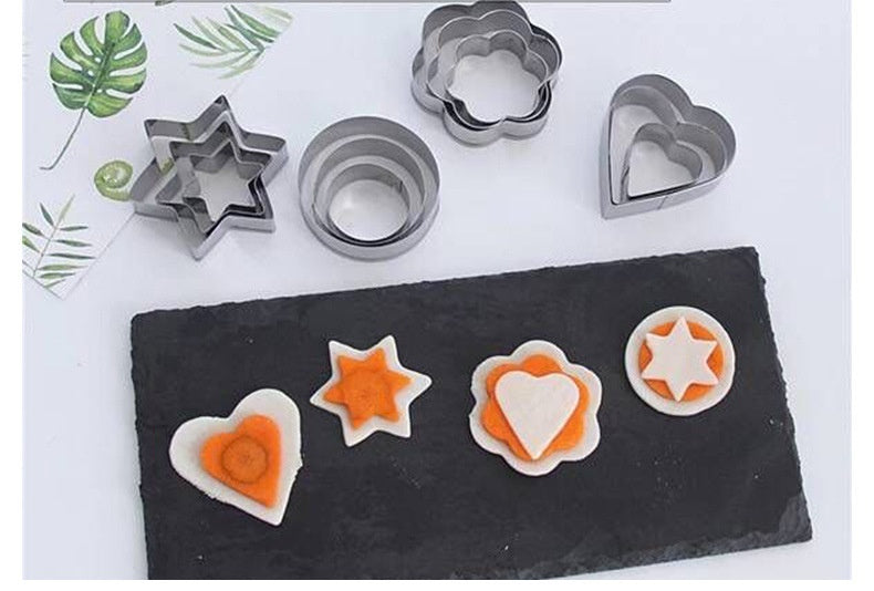 Heart, Star, Round, & Flower Cookie Cutter (12-Pack)