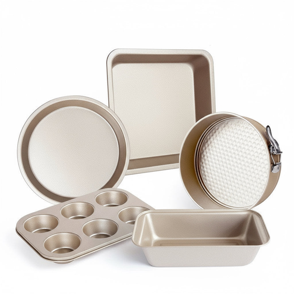 Non-Stick Premium Golden Bakeware Set (5-Pack)