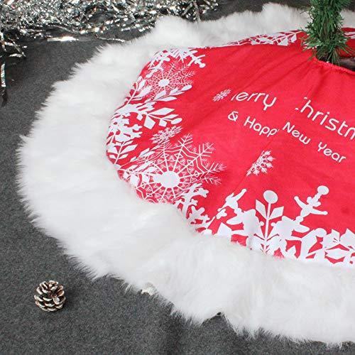 Classic Red & White Snowflake "Merry Christmas" Tree Skirt