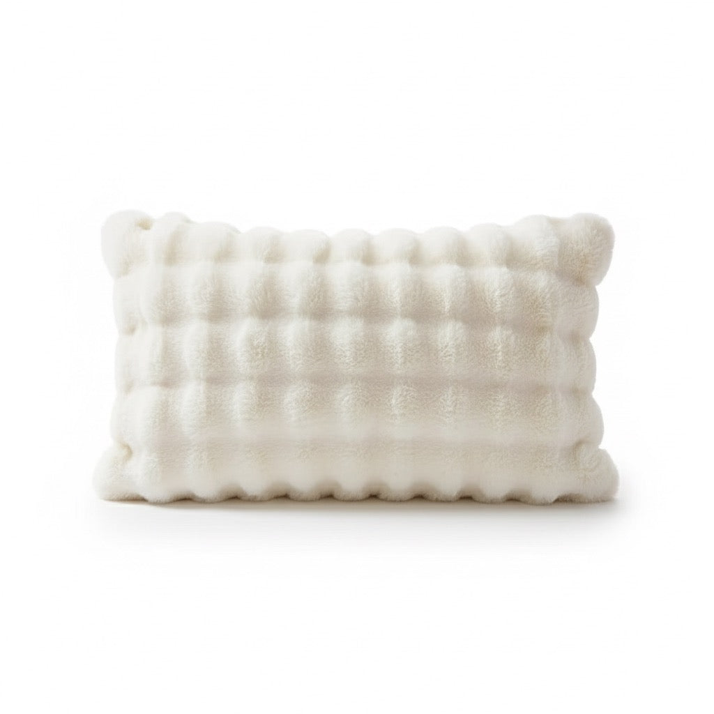 Cloud-Soft Sculpted Faux Fur Lumbar Pillow
