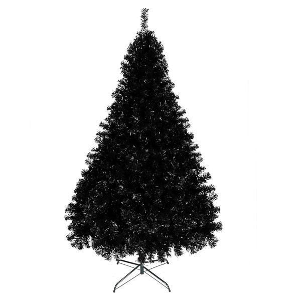 6’ Black Christmas Tree With Auto Open, Flame Retardant And Easy Assembled Steel Base