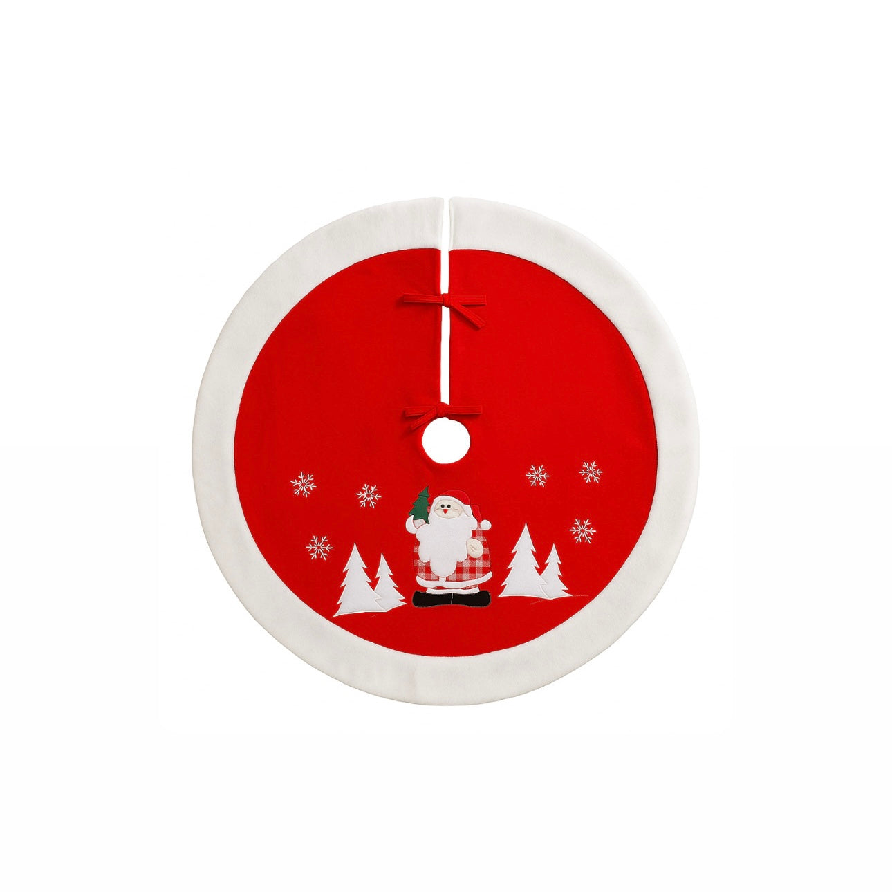 Classic Santa & Snowman Christmas Tree Skirt Set (Reversible)
