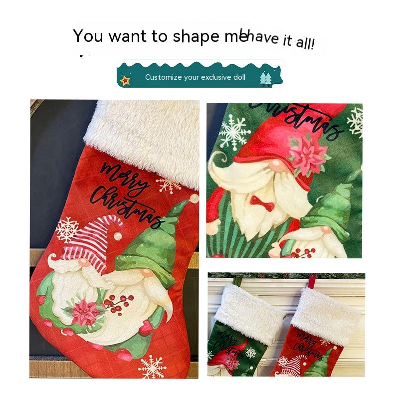 Whimsical Gnome Duo Faux Fur Christmas Stockings