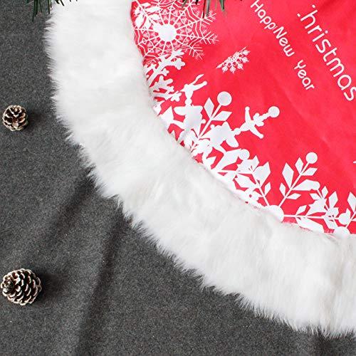 Classic Red & White Snowflake "Merry Christmas" Tree Skirt