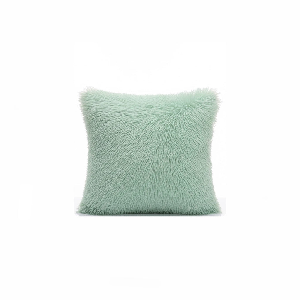 Fluffy Shag Faux Fur Square Throw Pillow Home Cushion (4-Pack)