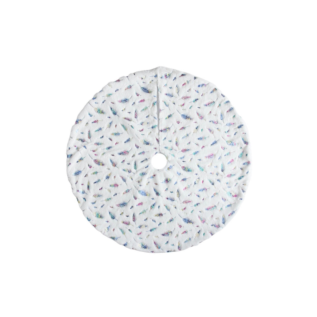 Bohemian Feather Print & Foil Christmas Tree Skirt