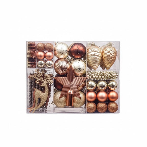 Deluxe Warm Metallic Woodland Christmas Ornament Kit