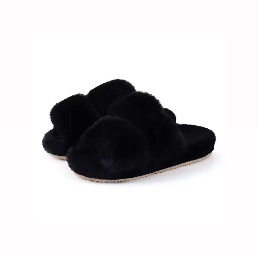 Fluffy Cloud Comfort Cross-Band Slippers