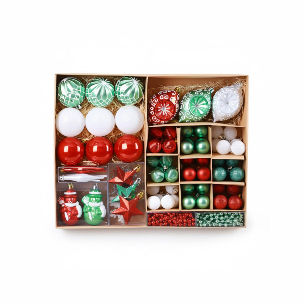 Deluxe Classic Red & Green Christmas Ornament Kit