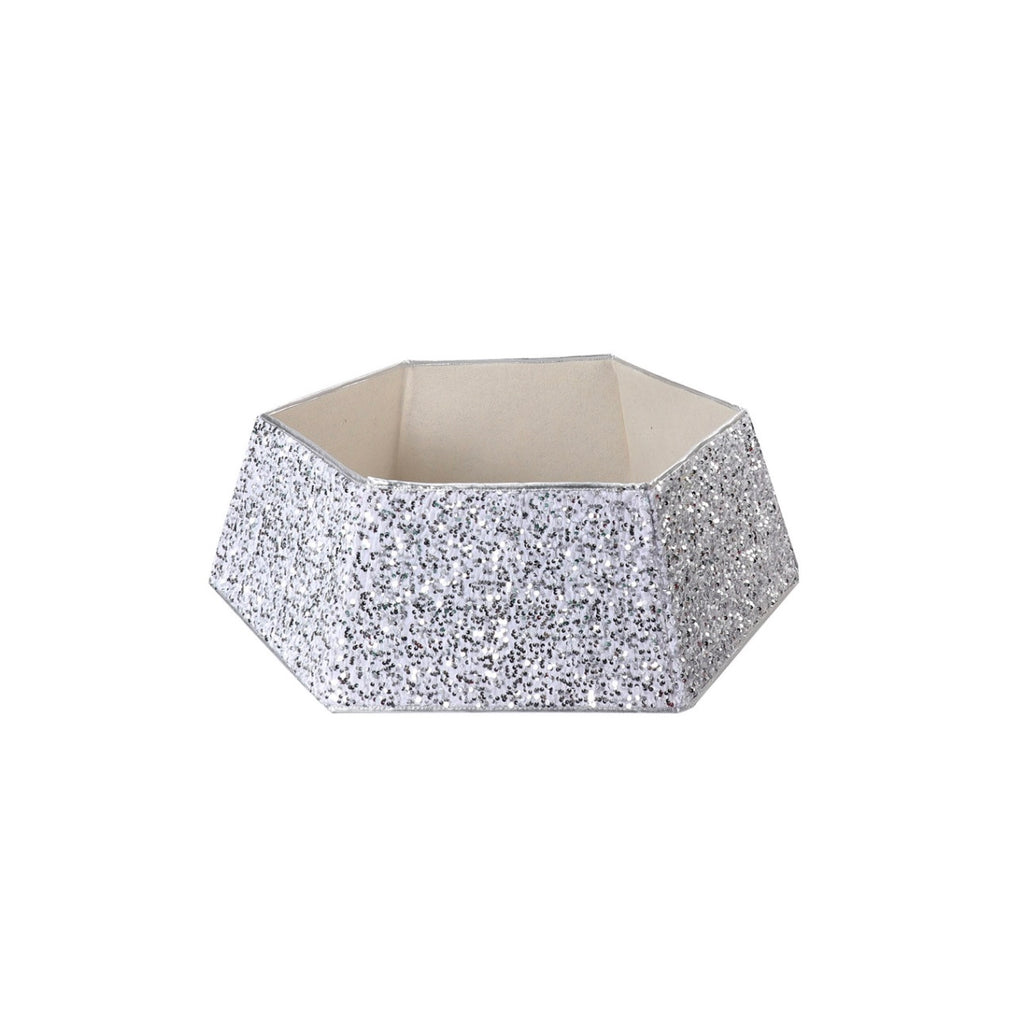 Radiant Silver Glitter Christmas Tree Collar (Hexagonal or Square)