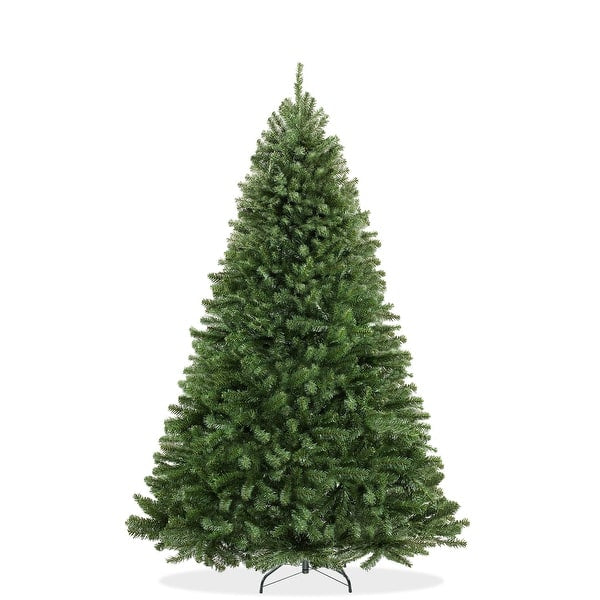 7.5’ Green Christmas Tree With Auto Open, Flame Retardant And Easy Assembled Steel Base