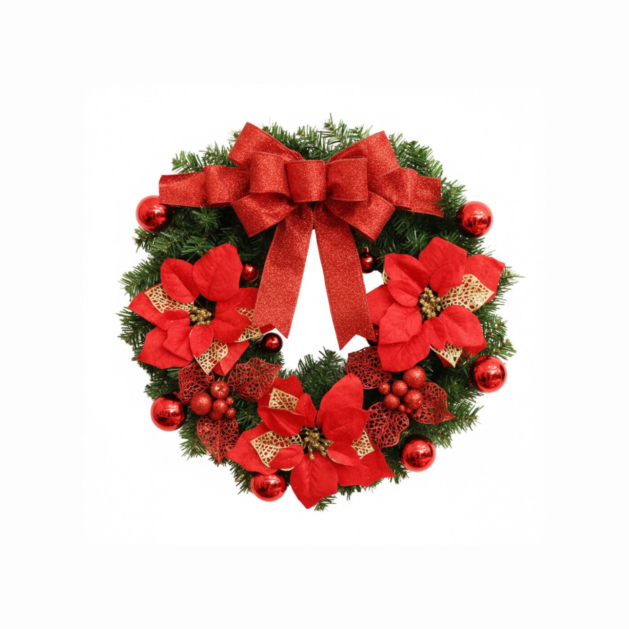 Poinsettiá Ring Door Hanging Christmas Wreath