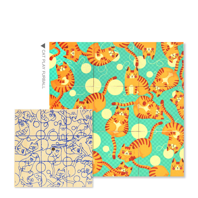 mideer Puzzle Game Duo: Cat Play Furball & Monster Play Hide & Seen