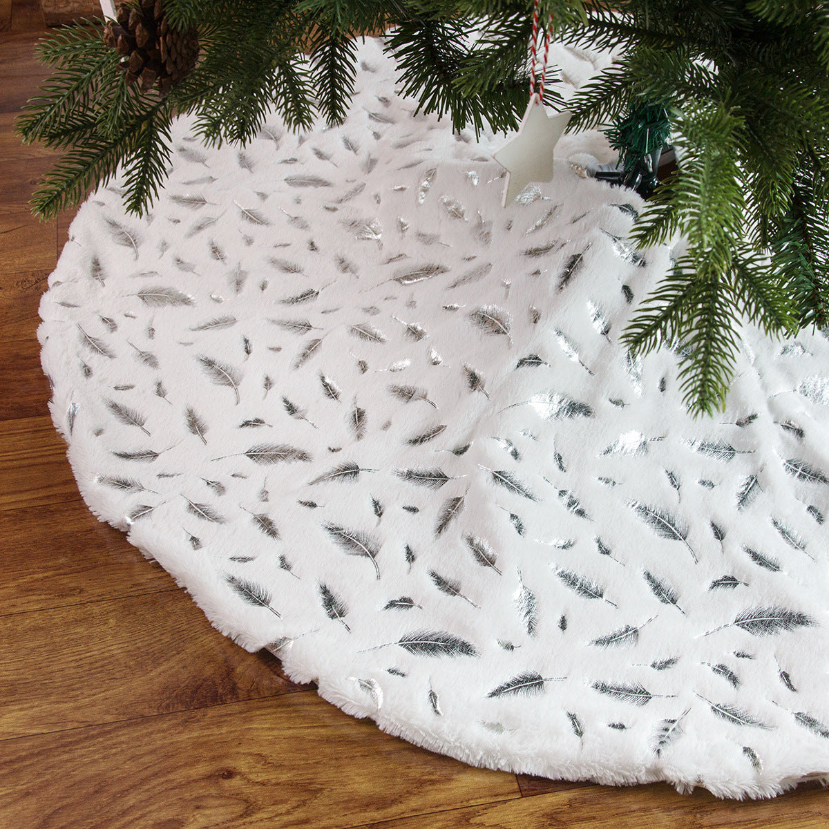 Bohemian Feather Print & Foil Christmas Tree Skirt