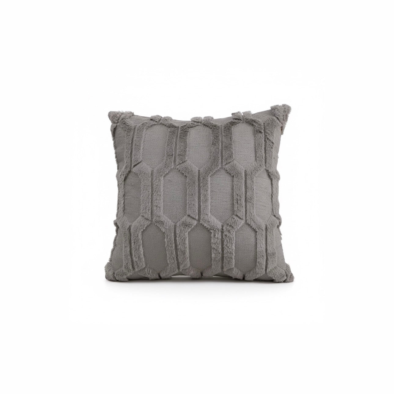 Modern Honeycomb Texture & Geometric Cut-Pile Throw Pillows (3-Pack)