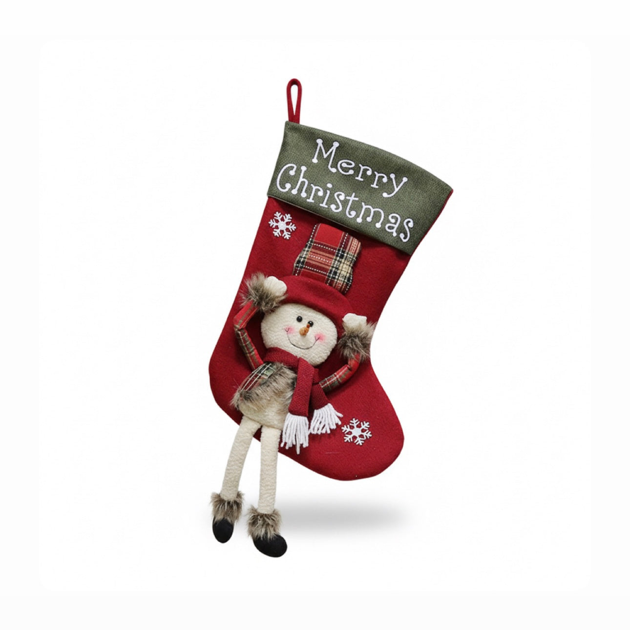 Deluxe "Merry Christmas" Dangling-Leg Plush Stocking