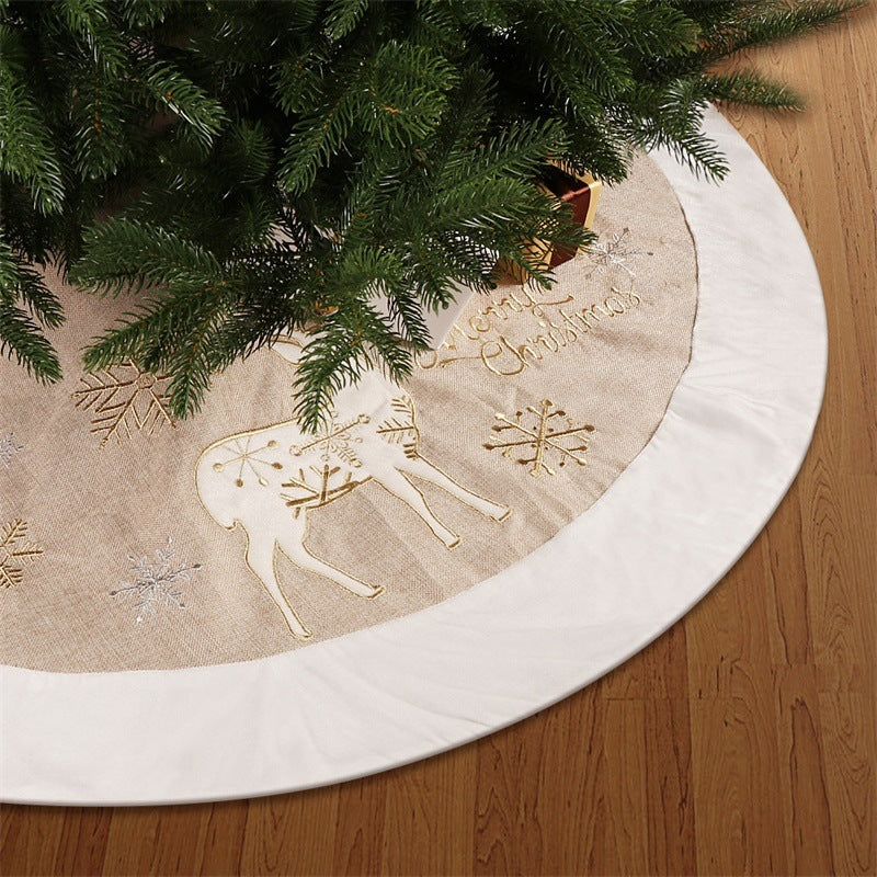 Golden Winter Elegance Christmas Tree Skirt