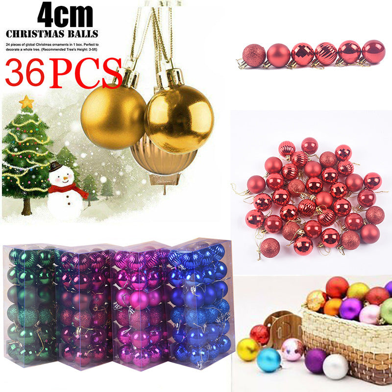 Deluxe Multi-Finish Christmas Ball Ornament Set (36-Pack)