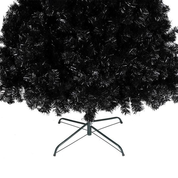 6’ Black Christmas Tree With Auto Open, Flame Retardant And Easy Assembled Steel Base