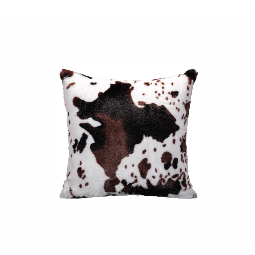 Farmhouse Chic Faux-Cowhide Throw Pillow. (2-Pack)