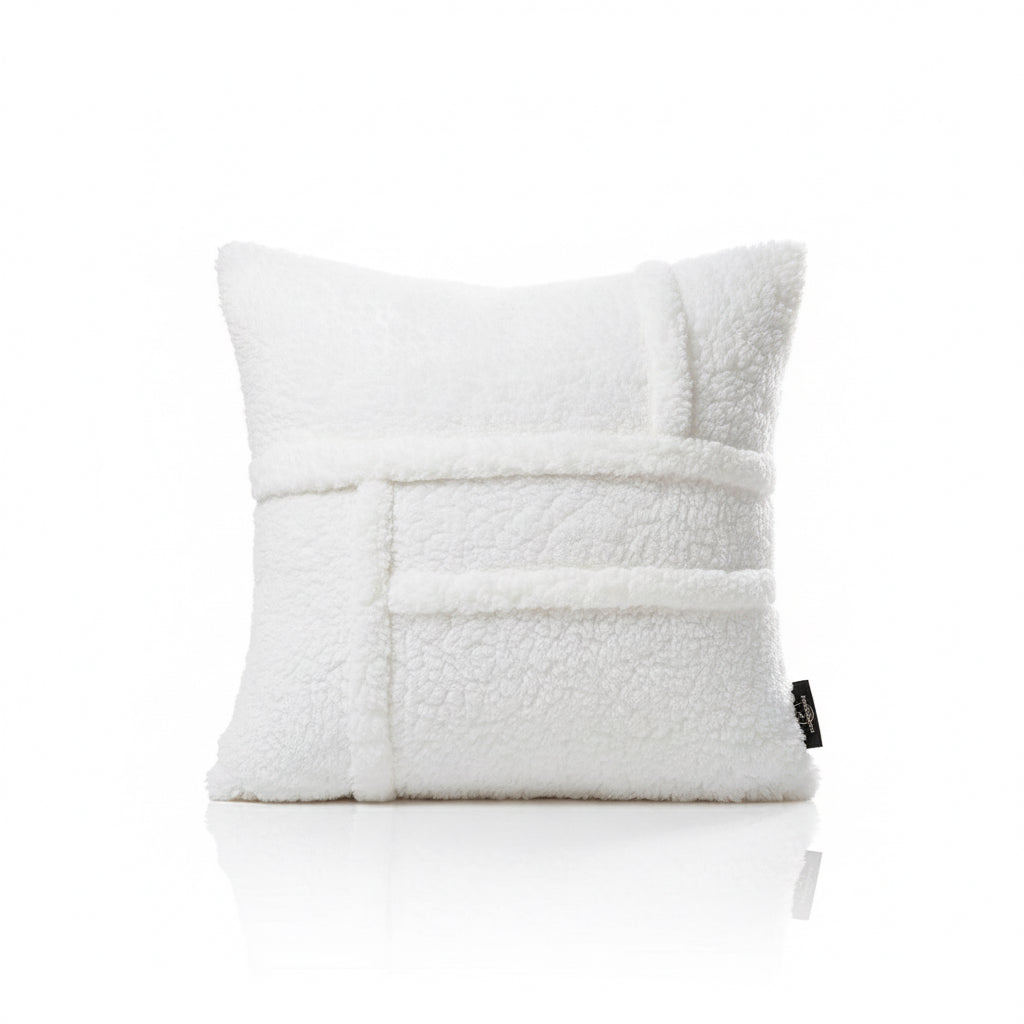 GRID Bouclé Throw Pillow With Modern Architectural Design