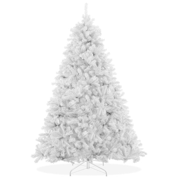 9’ White Veylin Christmas Tree With Auto Open, Flame Retardant & Easy Assembled Steel Base