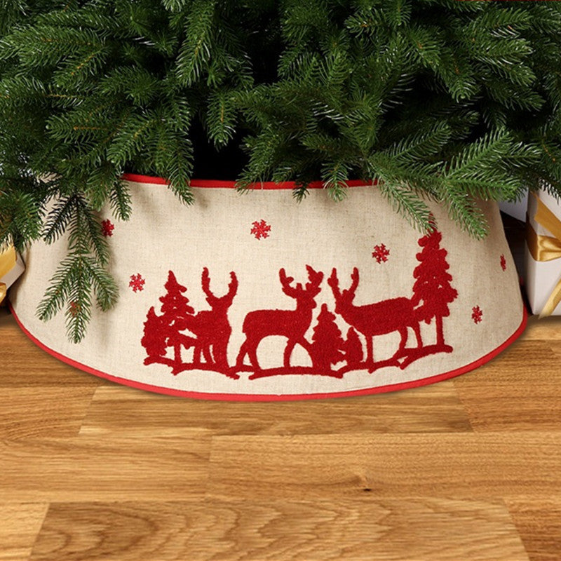 Rustic Reindeer & Pine Tree Christmas Tree Collar