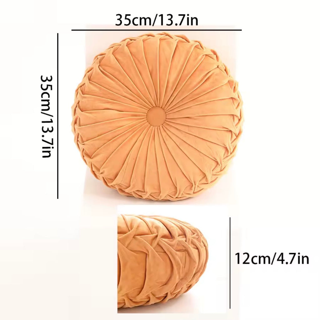Decorative Pleated Round Tufted Cushion