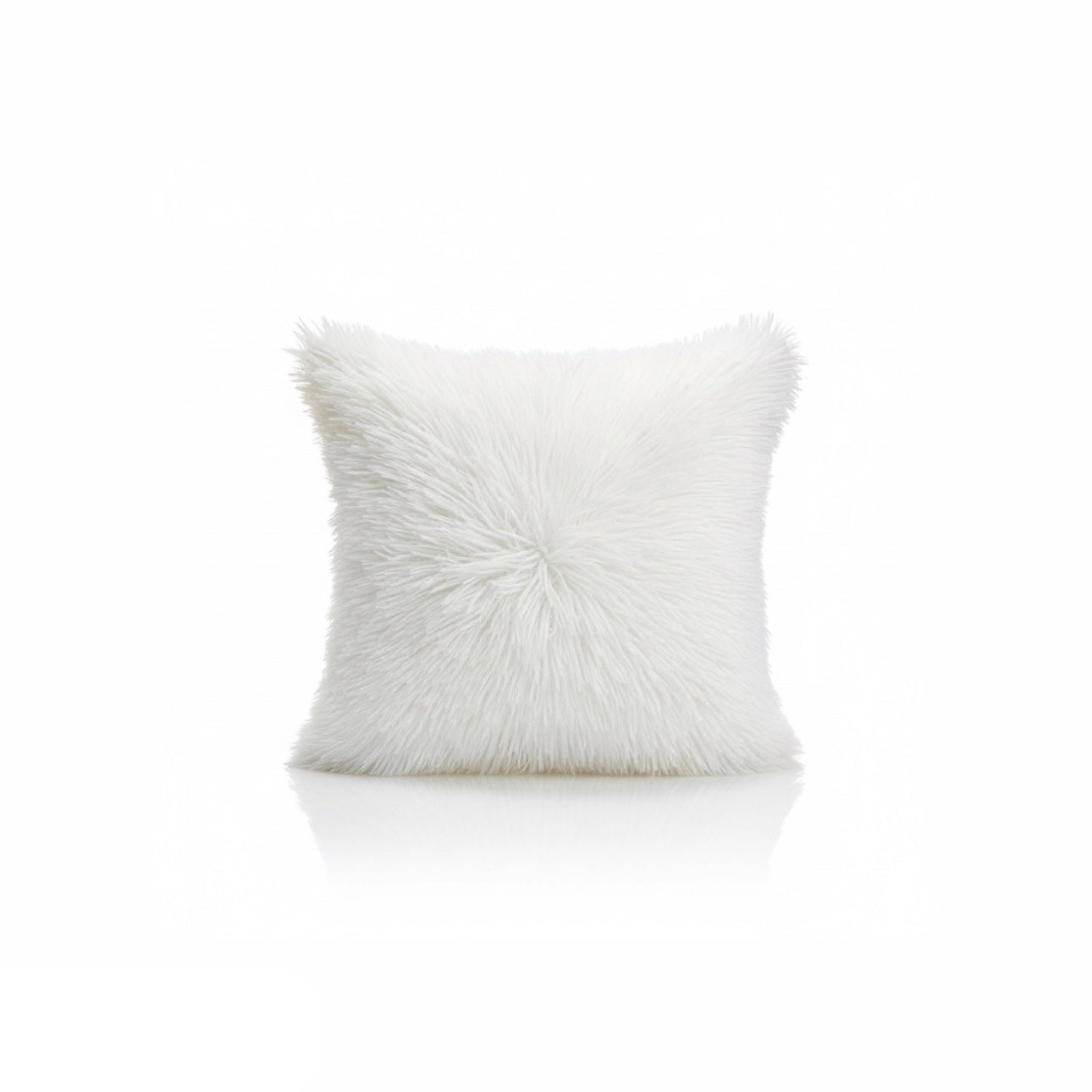 Fluffy Shag Faux Fur Square Throw Pillow Home Cushion (4-Pack)