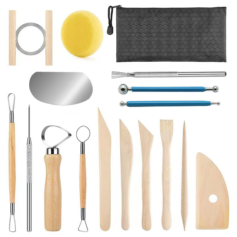 17 - PCS Professional Clay Sculpting and Pottery Tool Set
