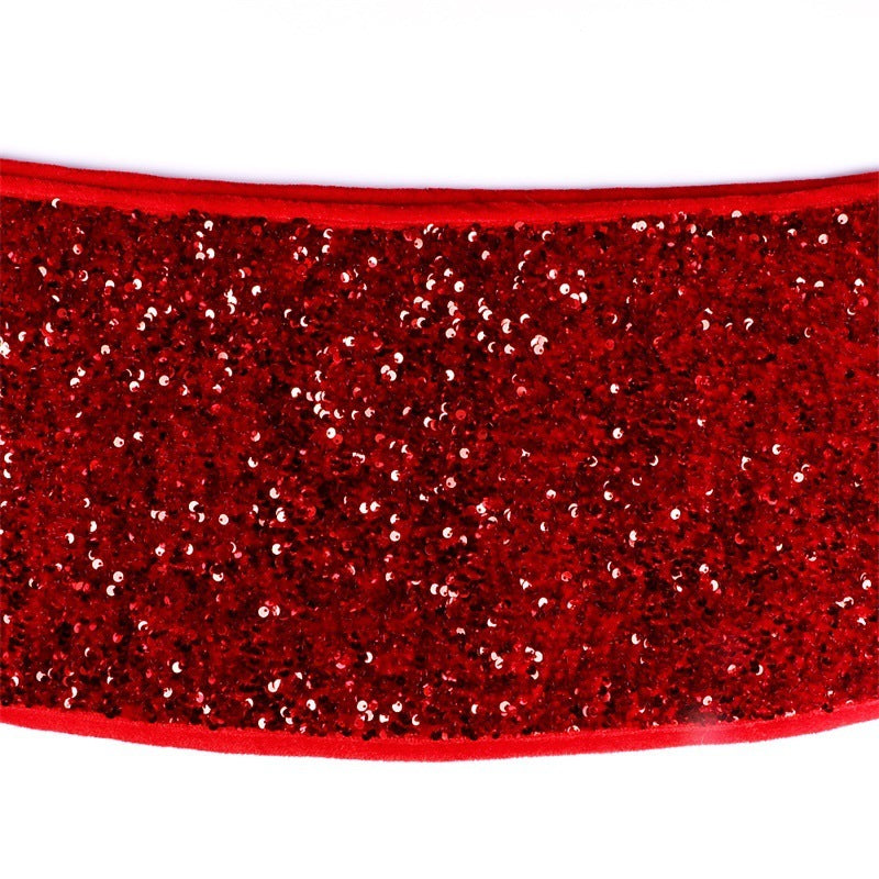 Glittering Crimson Sparkle Christmas Tree Skirt