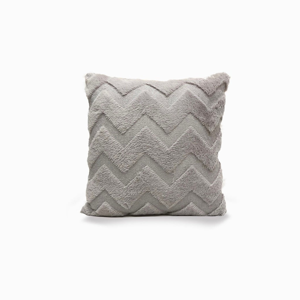 Cozy Textured Chevron Faux Fur Throw Pillow Ins (2-Pack)