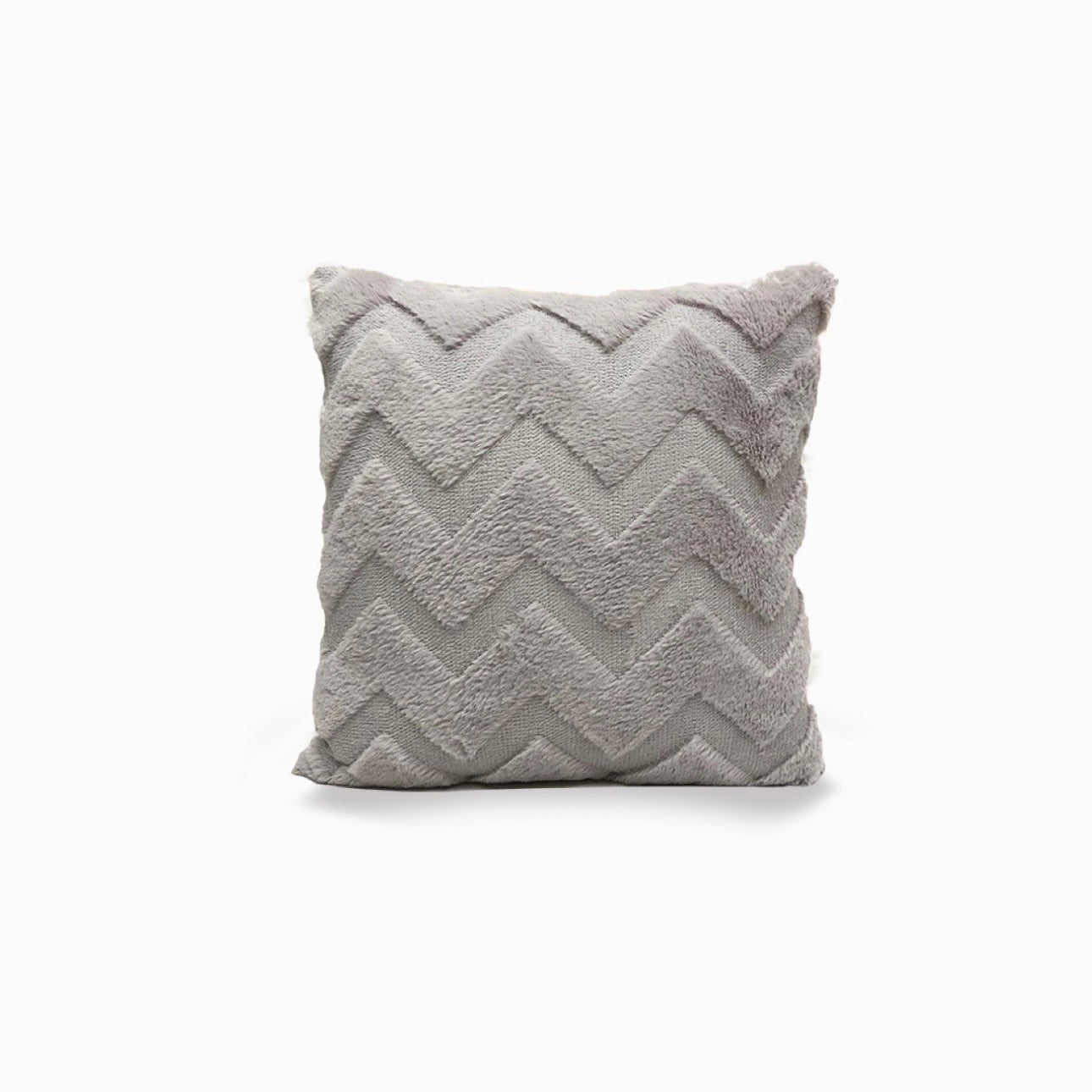 Cozy Textured Chevron Faux Fur Throw Pillow Ins (2-Pack)