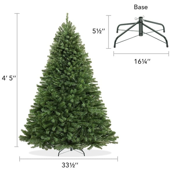 7.5’ Green Christmas Tree With Auto Open, Flame Retardant And Easy Assembled Steel Base