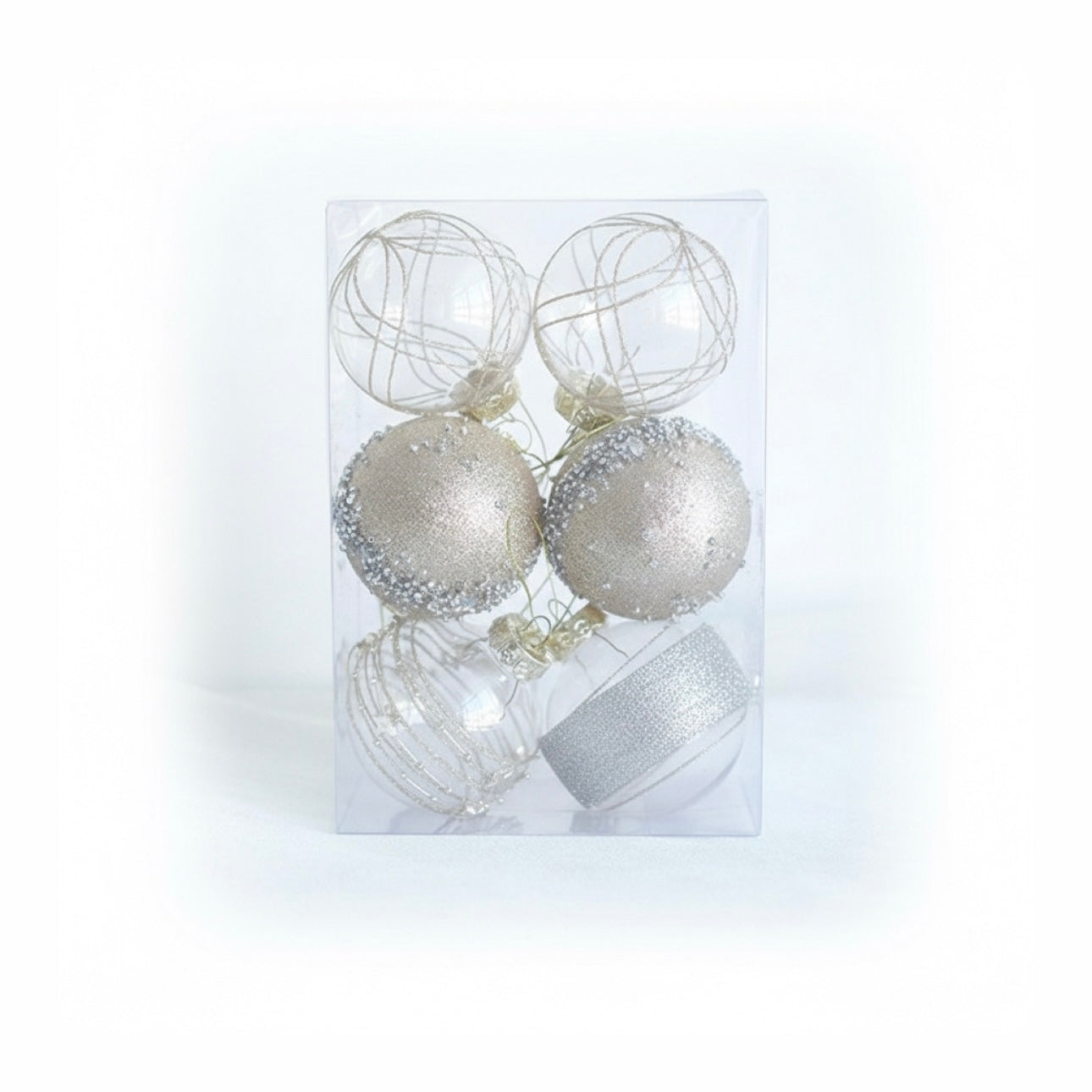 Dreamy Champagne Gold Retro Coffee Christmas Ball