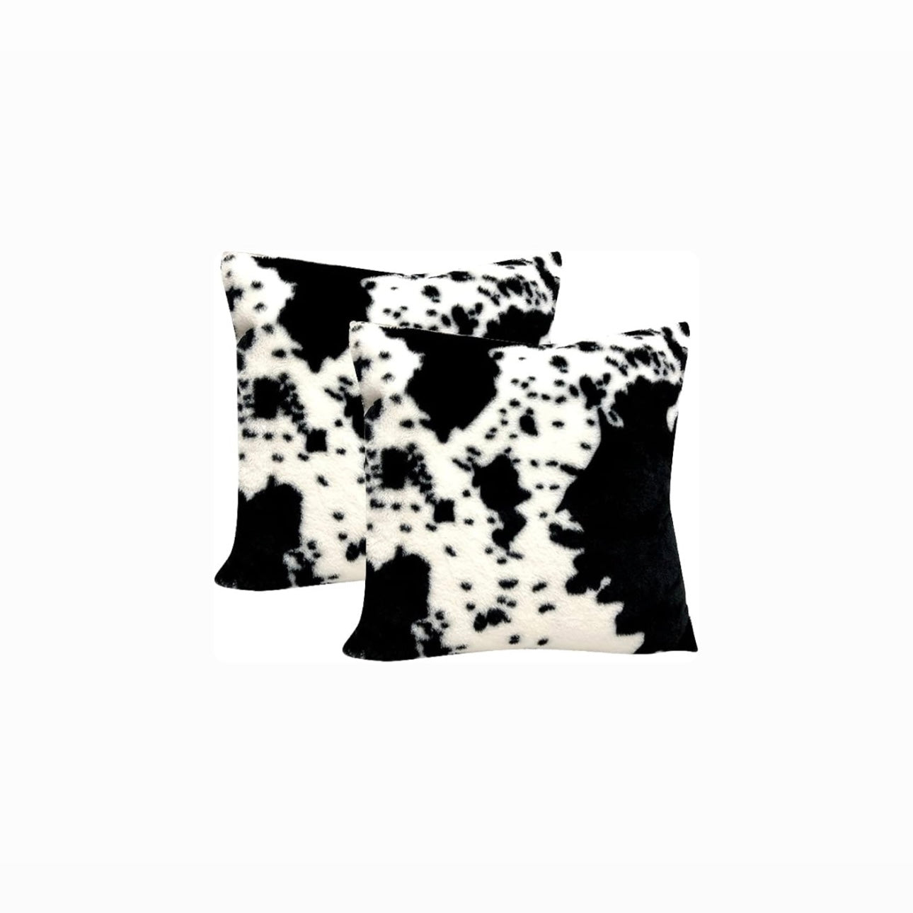 Farmhouse Chic Faux-Cowhide Throw Pillow. (2-Pack)