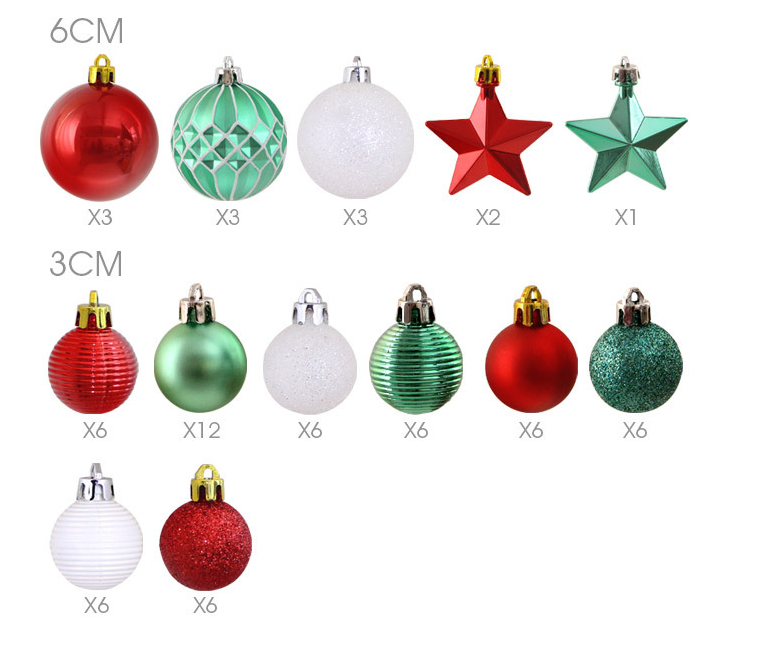 Deluxe Classic Red & Green Christmas Ornament Kit