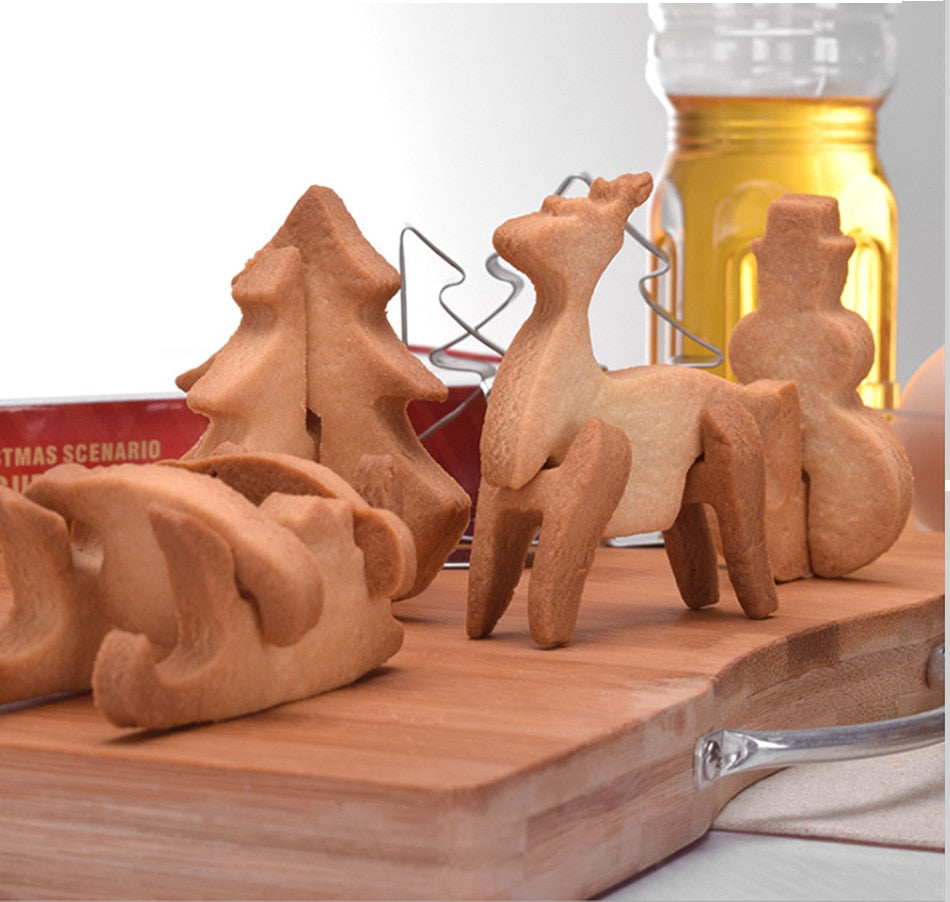 3D Gingerbread House Cookie Cutter Set (18PCS)
