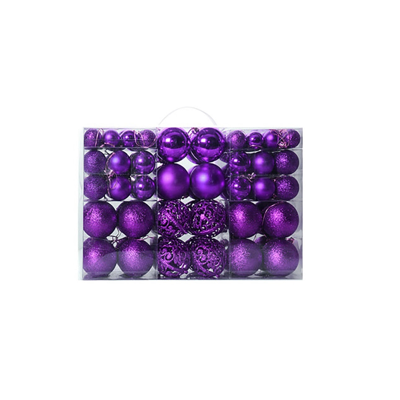 100-Piece Multi-Size Luxury Christmas Tree Matte Ball Ornament Set