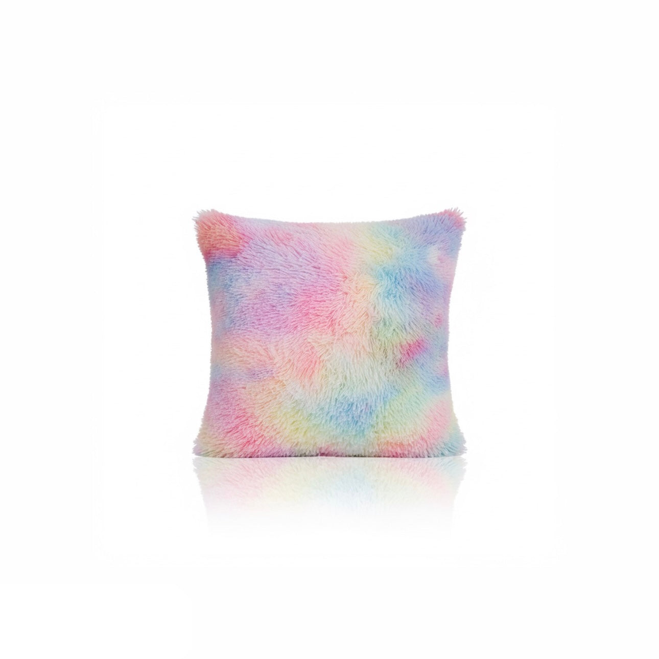 Fluffy Shag Faux Fur Square Throw Pillow Home Cushion (4-Pack)