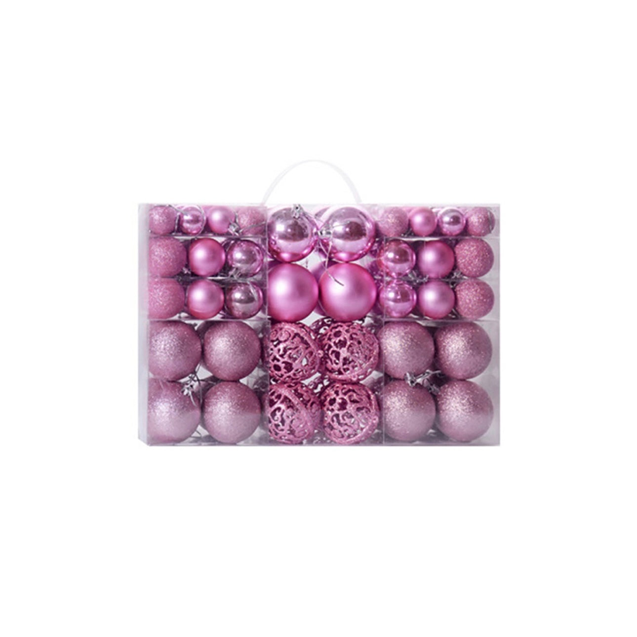 100-Piece Multi-Size Luxury Christmas Tree Matte Ball Ornament Set