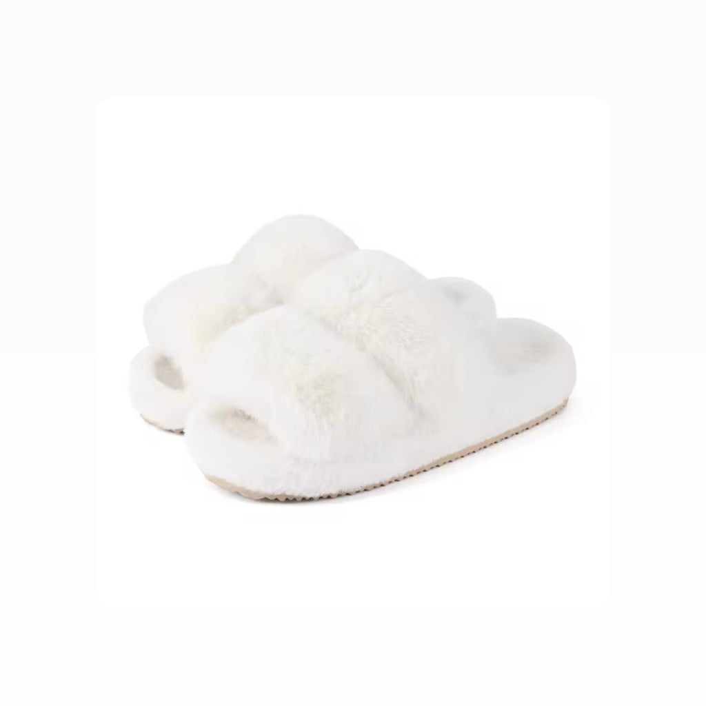 Fluffy Cloud Comfort Cross-Band Slippers