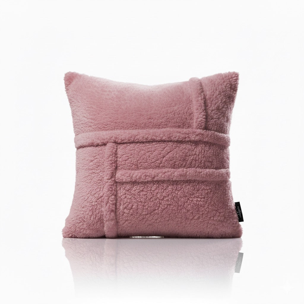 GRID Bouclé Throw Pillow With Modern Architectural Design