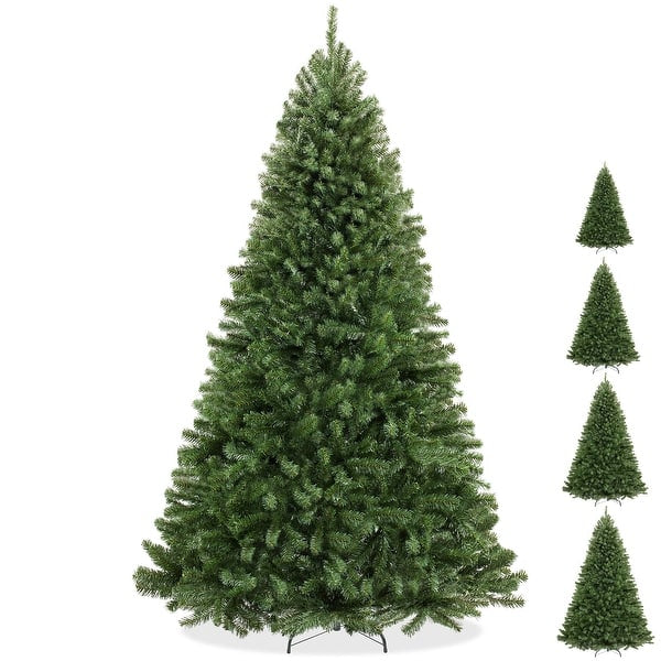 7.5’ Green Christmas Tree With Auto Open, Flame Retardant And Easy Assembled Steel Base