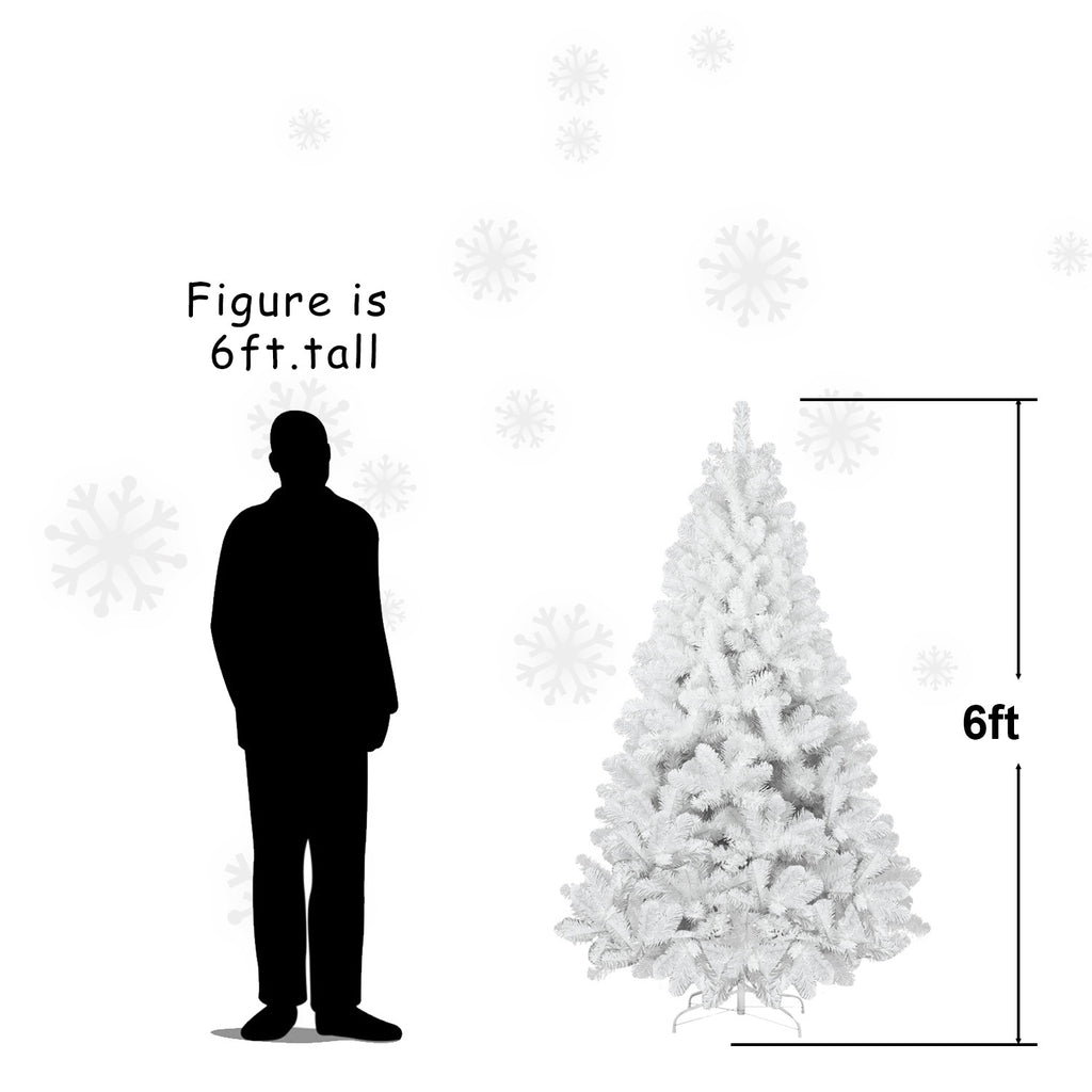 5’ White Christmas Tree With Auto Open, Flame Retardant And Easy Assembled Metal Base